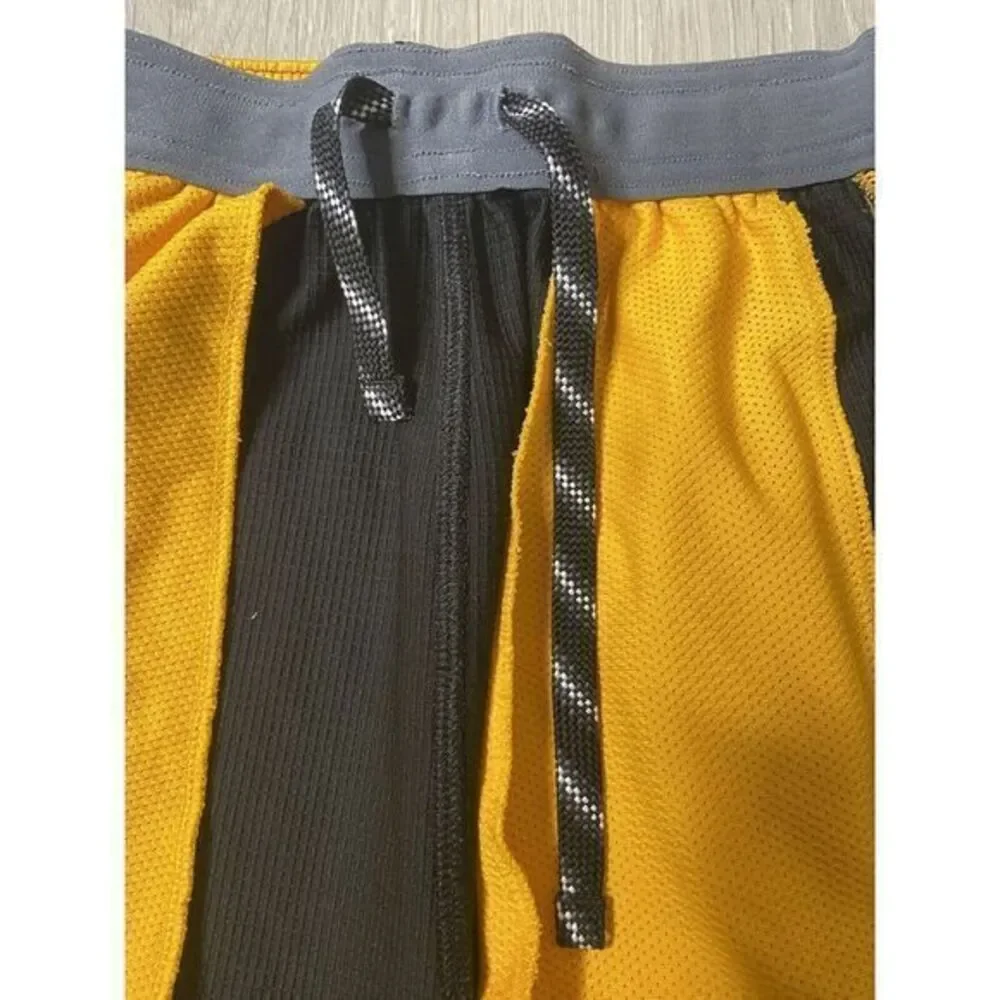 Nike Dri-Fit Athletic Football Shorts Mens S Black Yellow‎ Training Basketball